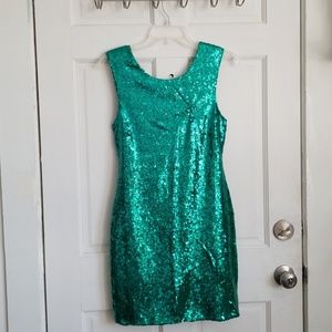 Charlotte Russe Emerald Green Sequin BodyCon Dress